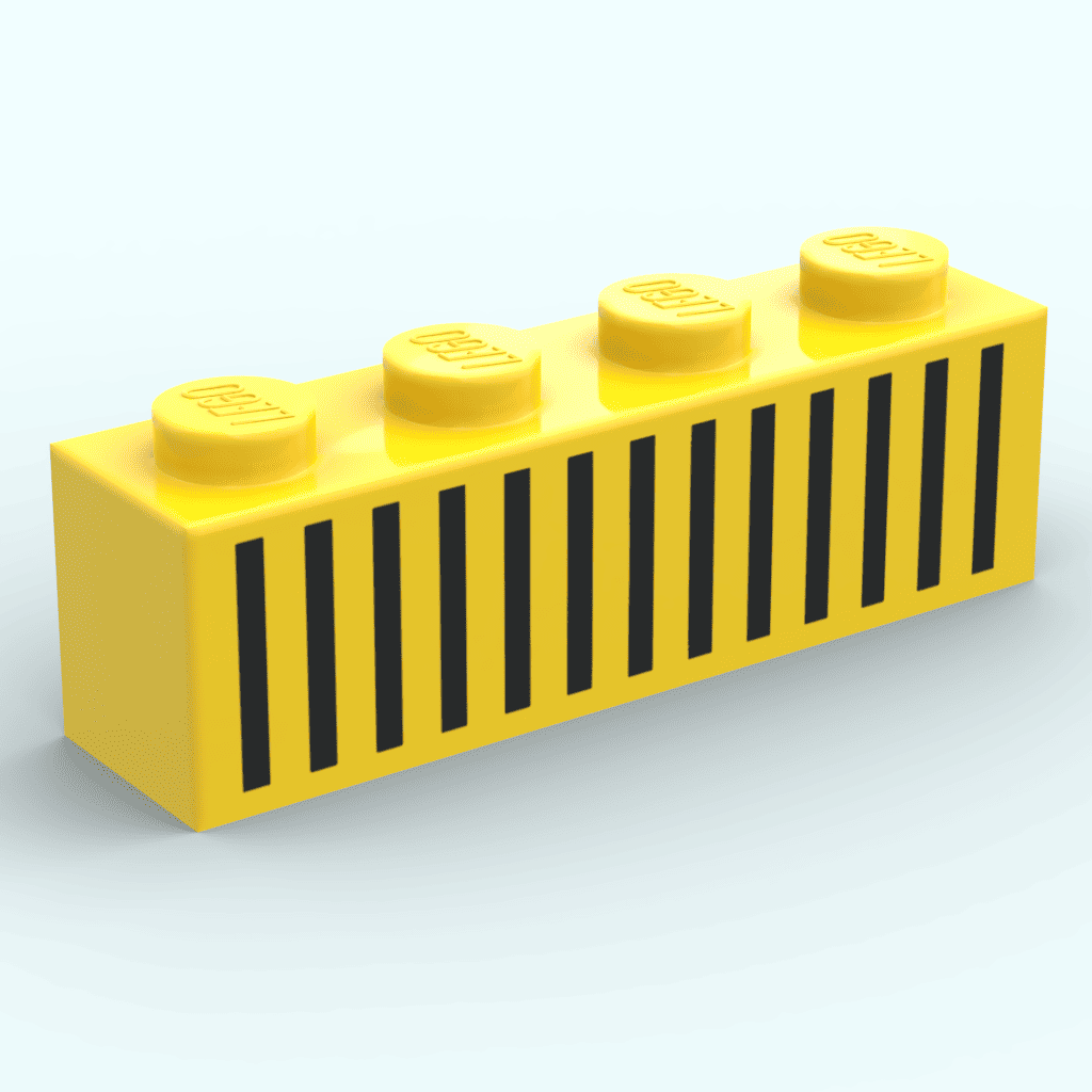 Brique 1x4 - Rayures "Design 3010apr0004"