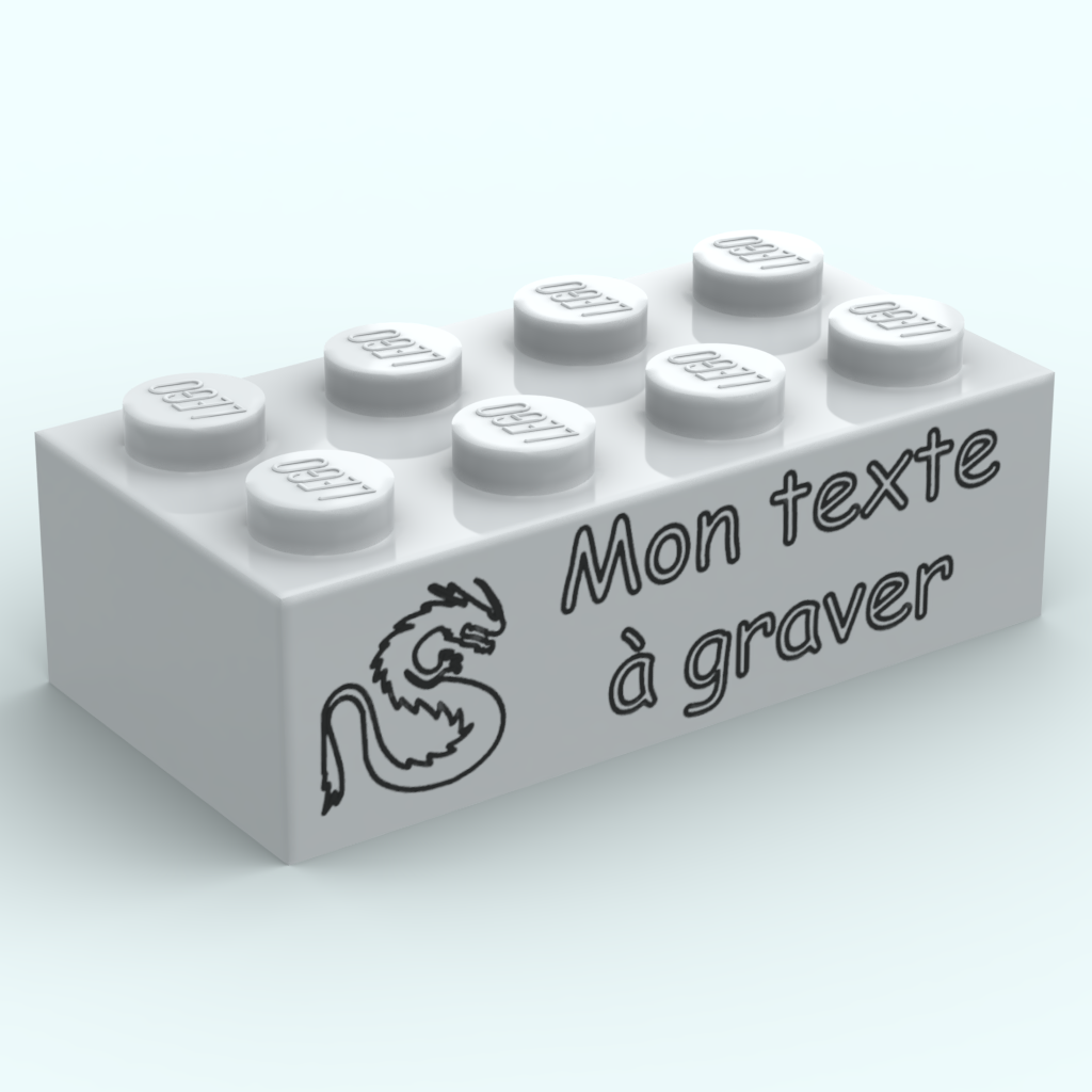 Brique 2x4 "Signe astro chinois" personnalisable