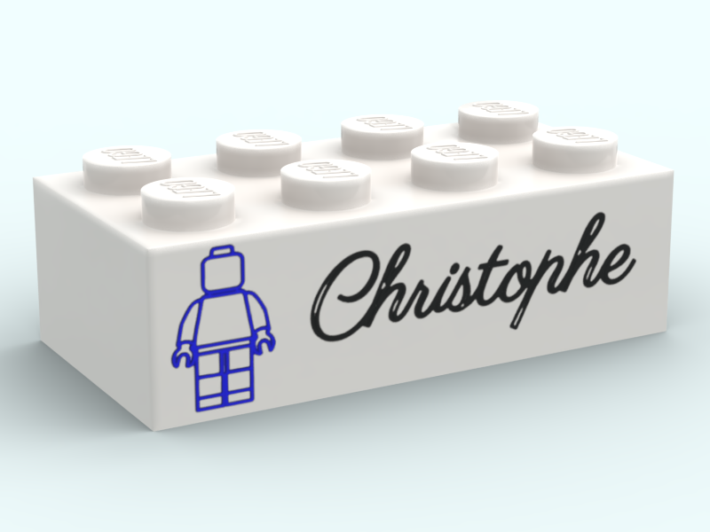2x4 Brick - Blue Minifig