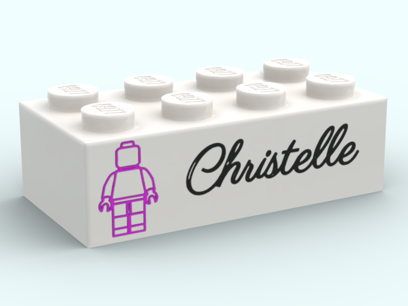 2x4 Brick - Pink Minifig