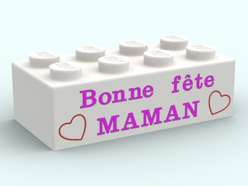 Brique 2x4 "Bonne fête maman"