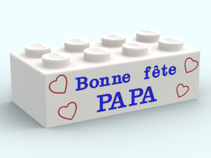 Brique 2x4 "Bonne fête papa"