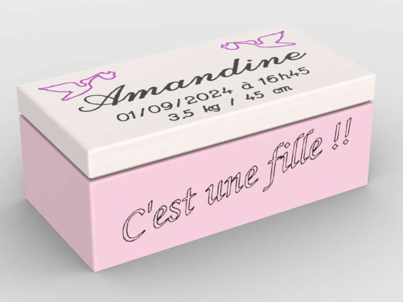 Faire-part de naissance v1 - Fille La Fra'brick