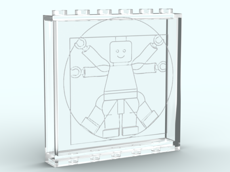 Panel 1x6x5 "Homme de vitruve" version minifig La Fra'brick