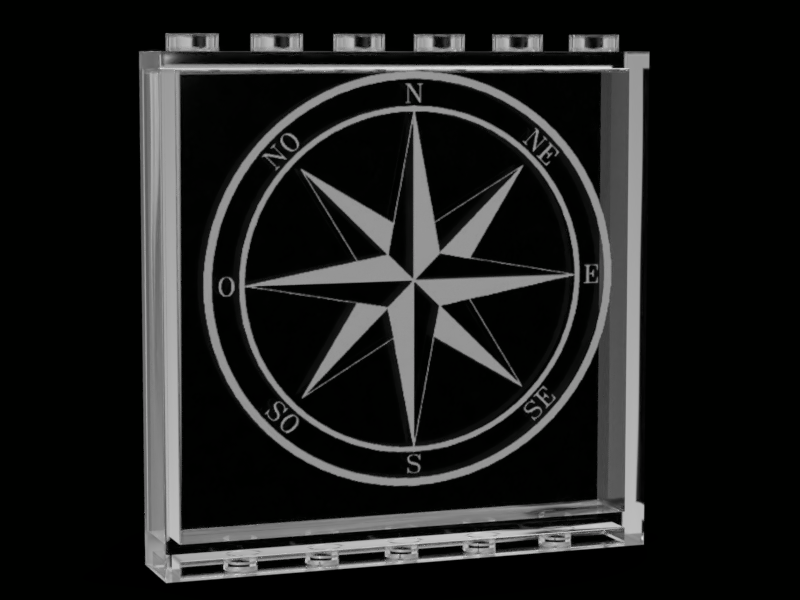 Panel 1x6x5 - "Rose des vents" v2 La Fra'brick