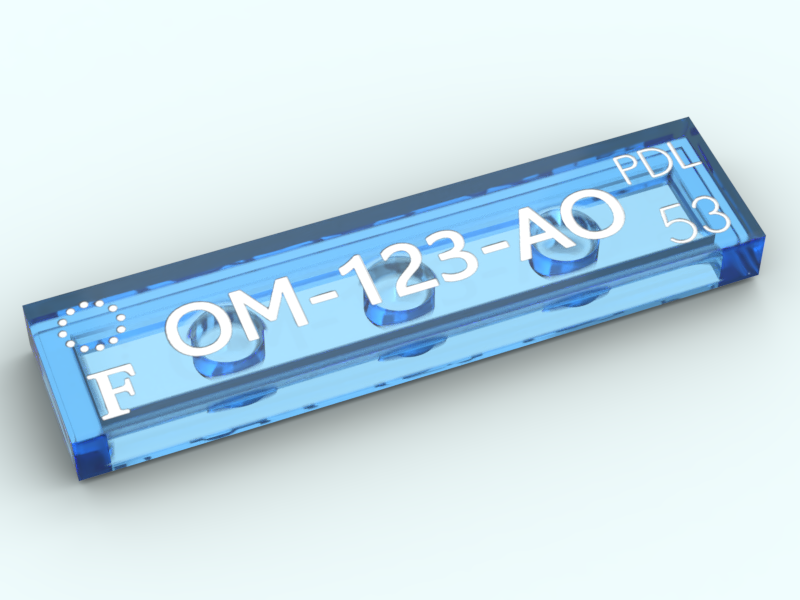 Tile 1x4 - Plaque d'immatriculation à personnaliser - V01 La Fra'brick