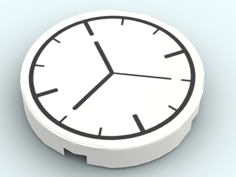 Tile round 2x2 - Horloge v1 La Fra'brick