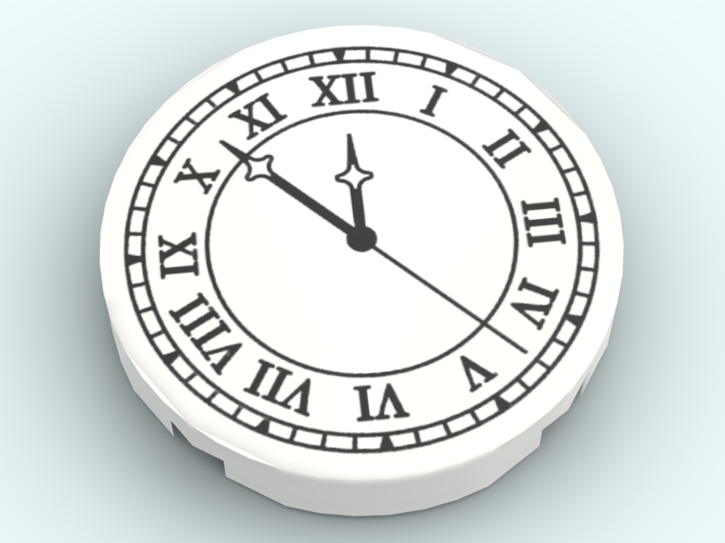 Tile round 2x2 - Horloge v2 La Fra'brick