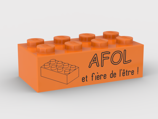 Brique 2x4 "AFOL et fière"
